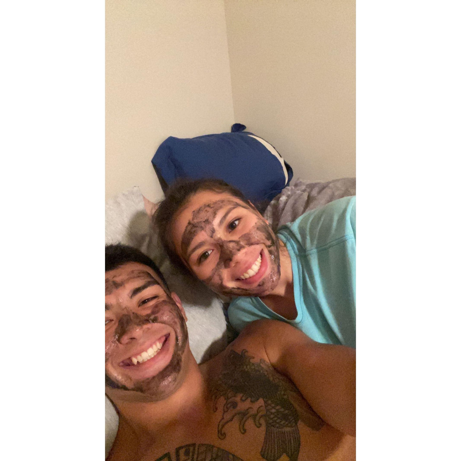 Our first face masks together