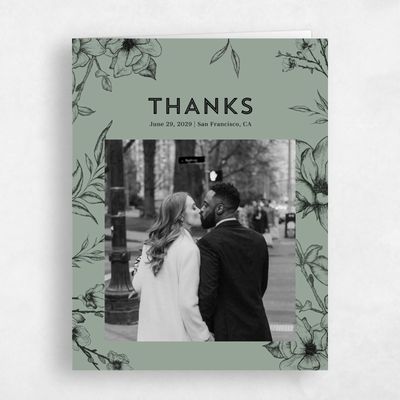 Sage, Green Wedding Thank You - Birkenfeld Photo