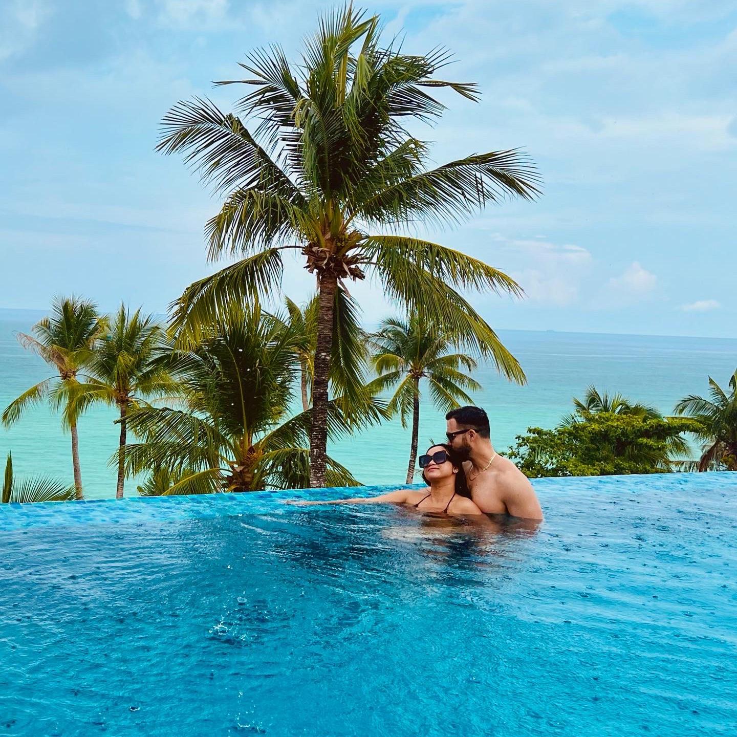 Swimming in the rain- Boracay, Philippines