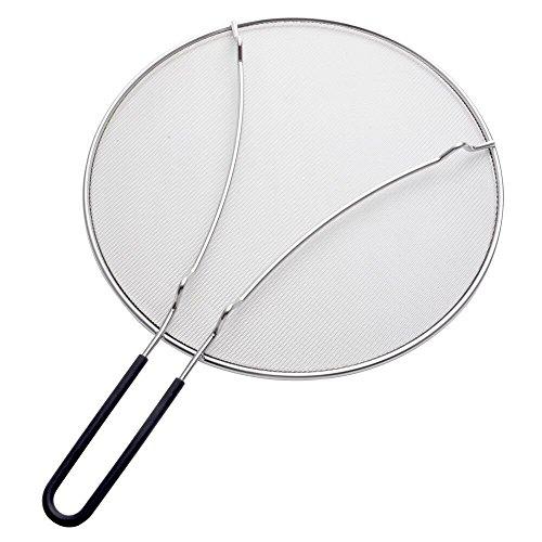 ZESPROKA 13'' Grease Splatter Screen for Frying Pan, Extra Fine Mesh Stops 99% of Splatter - Heavy Duty Grease Guard - Stainless Steel