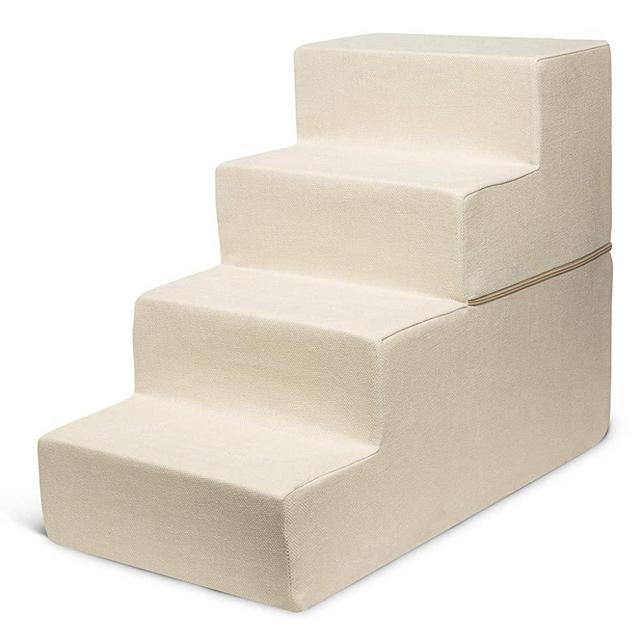 Foldable Pet Steps or Stairs with CertiPUR-US Certified Foam for Dogs and Cats by Best Pet Supplies