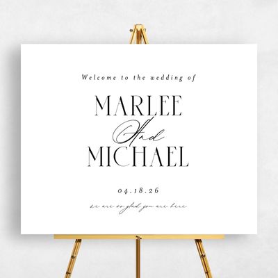 White Wedding Sign - Portsmouth Landscape