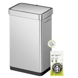 EKO Deluxe Mirage-T 50 Liter / 13.2 Gallon Touchless Sensor Trash Can, Matte Stainless Steel Finish