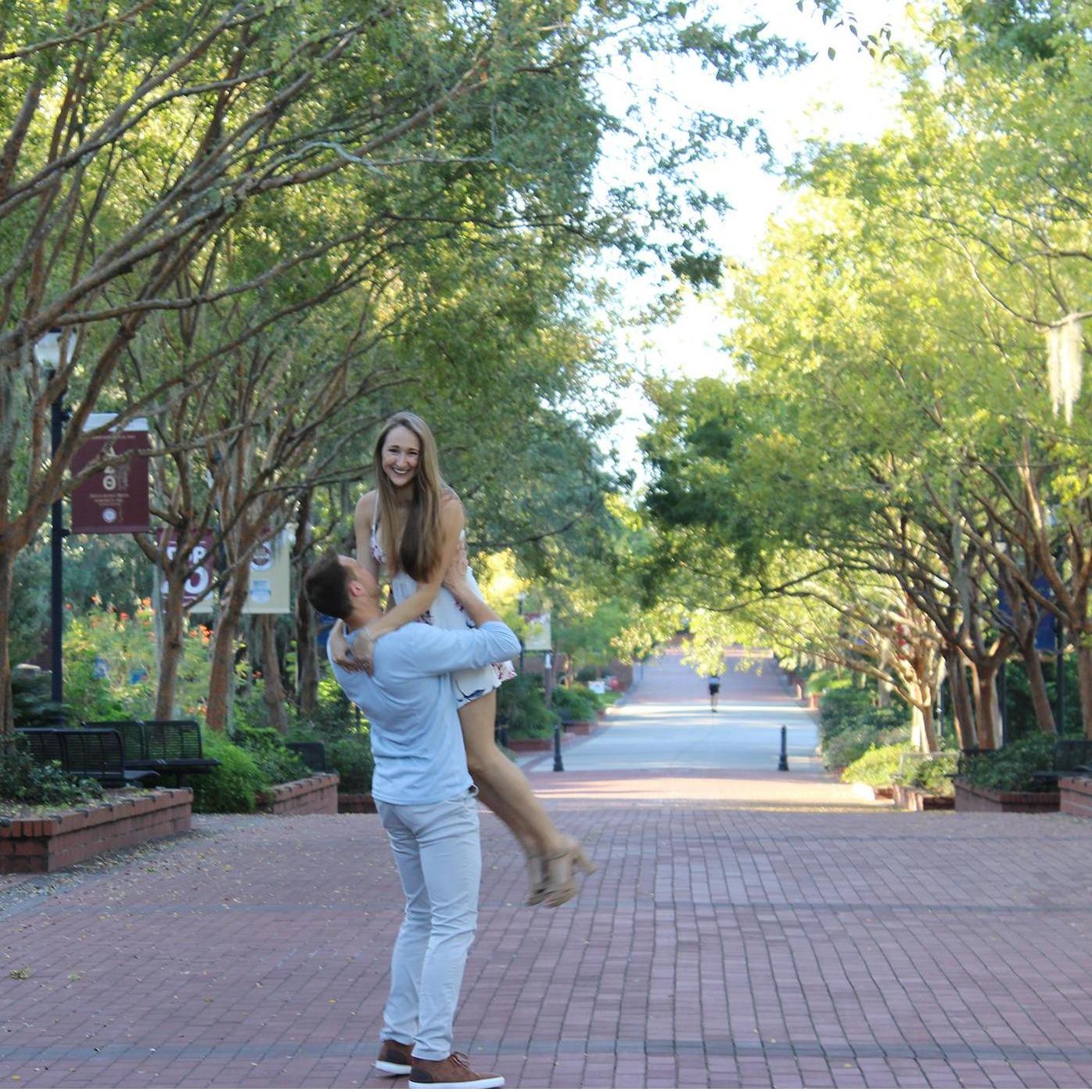 On Legacy Walk at FSU, where Mitchell would meet me between classes and walk me to my next class