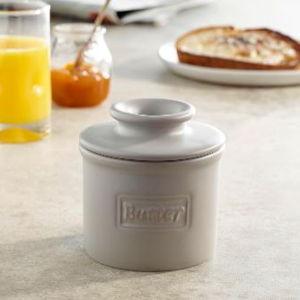 Butter Bell - The Original Butter Bell crock by L Tremain, a Countertop French Ceramic Butter Dish Keeper for Spreadable Butter, Café Matte Collection, Stone