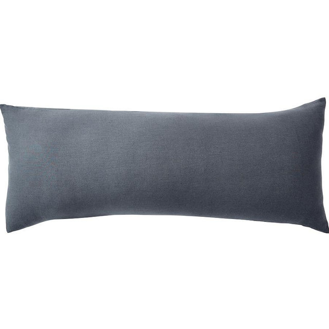 Belgian Flax Linen Lumbar Sham, Steel Blue