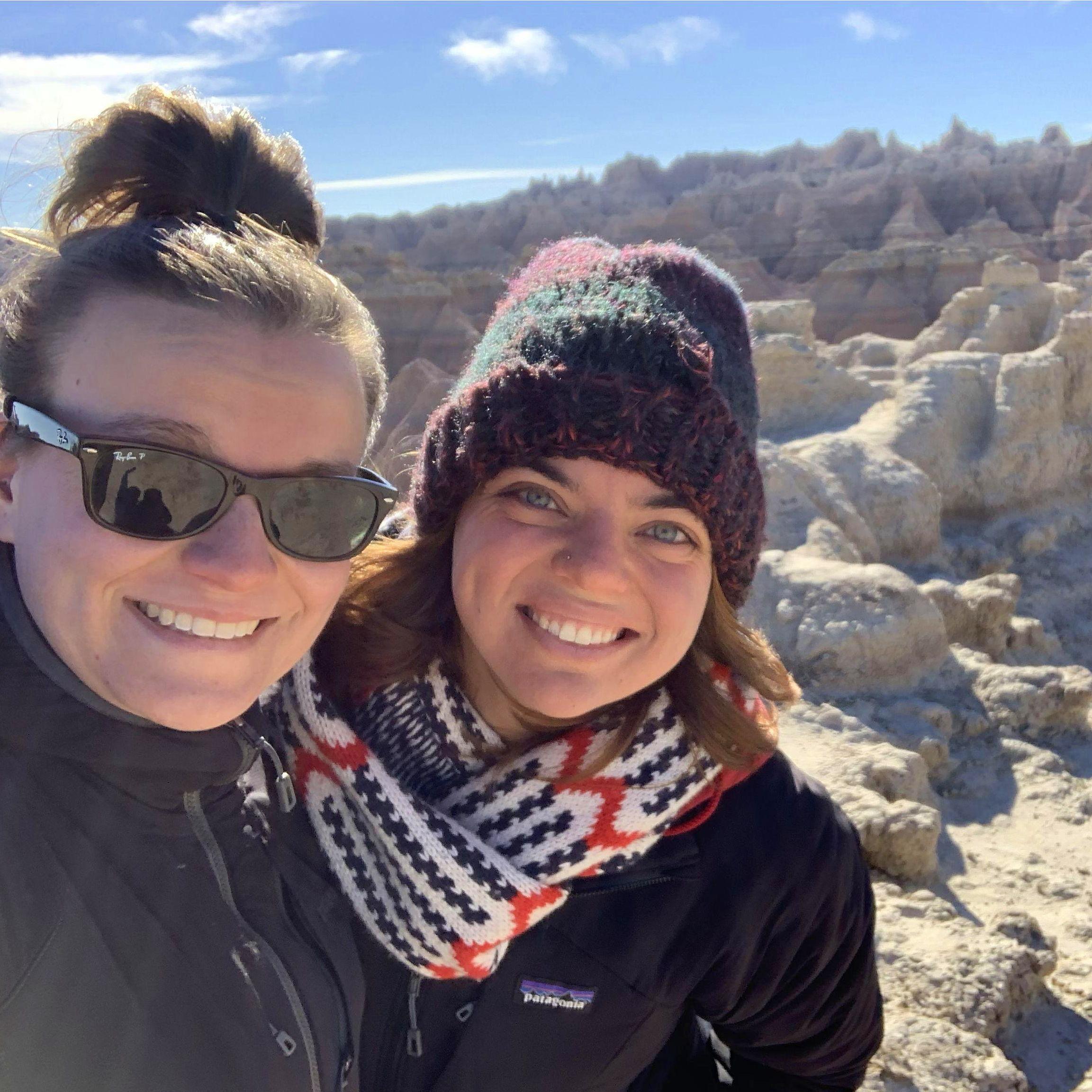 Exploring Badlands National Park on our first cross-country road trip together (November 2018)