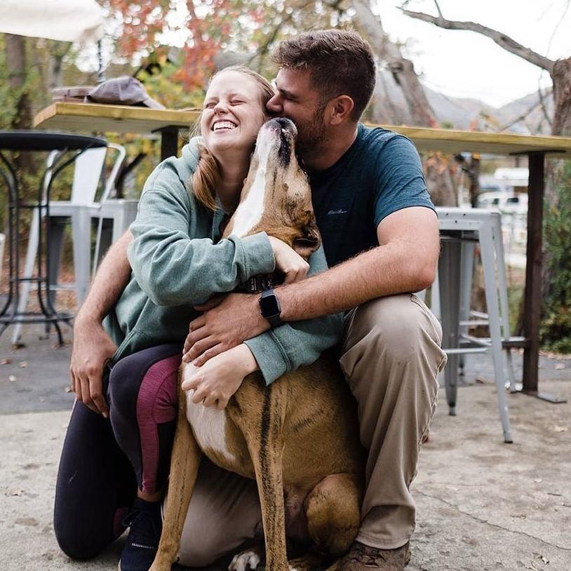 Our first picture together taken at a brewery in Black Mountain, NC