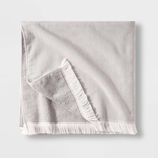 Flat Weave Bath Towel Gray - Casaluna™