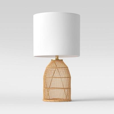 Rattan Diagonal Weave Table Lamp Tan - Opalhouse™