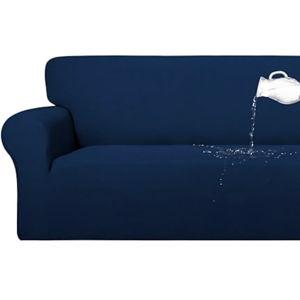 PureFit 100% Dual Waterproof Couch Cover Slipcovers for Couches and Sofas - Stretch Non Slip Fleece Sofa Covers Washable, Leakproof Furniture Protector for Kids, Pets, Dog (Sofa, Navy)