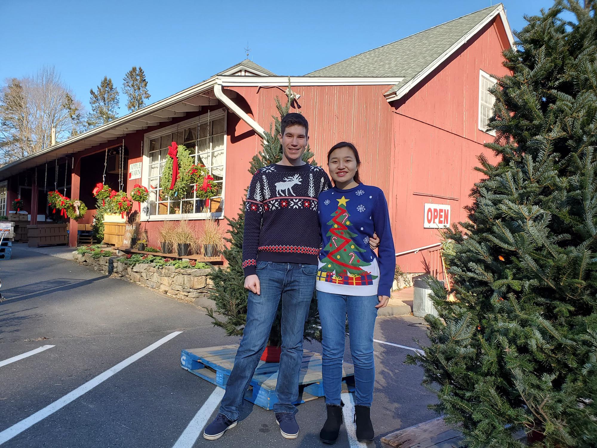 Christmas photo taken from an earlier year at Aspetuck Valley Apple Barn in Easton, CT
