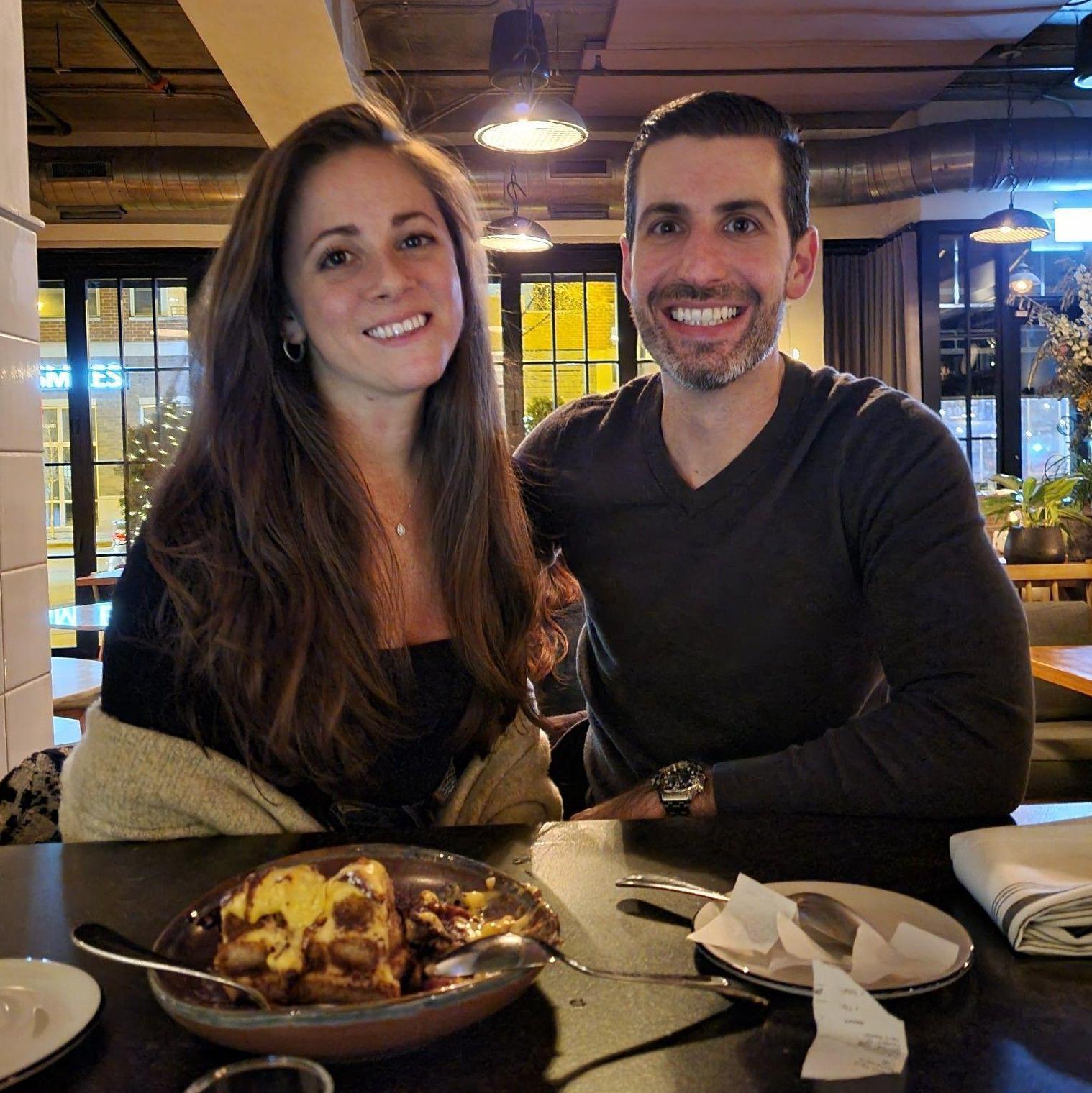 trying new restaurants is one of our favorite past times, here we are at monteverde down the street from steven's apartment