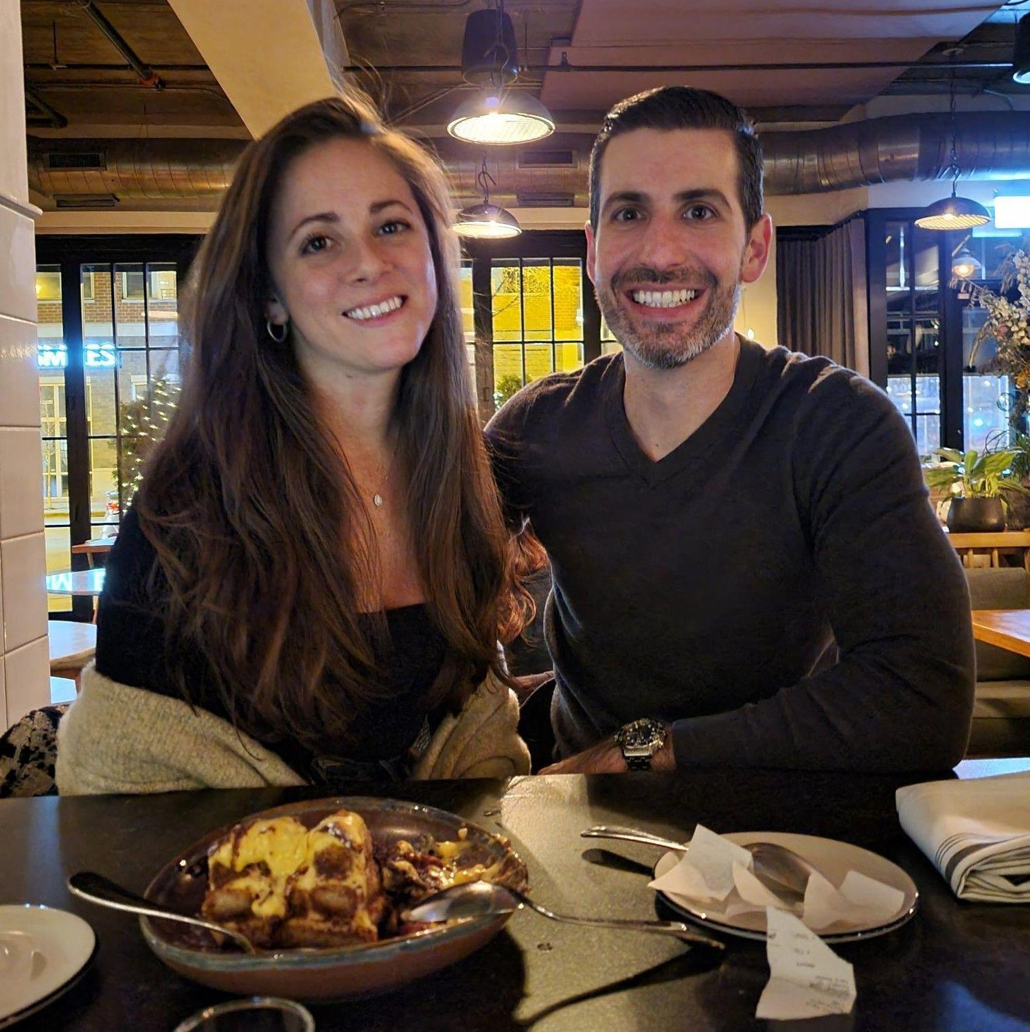 trying new restaurants is one of our favorite past times, here we are at monteverde down the street from steven's apartment