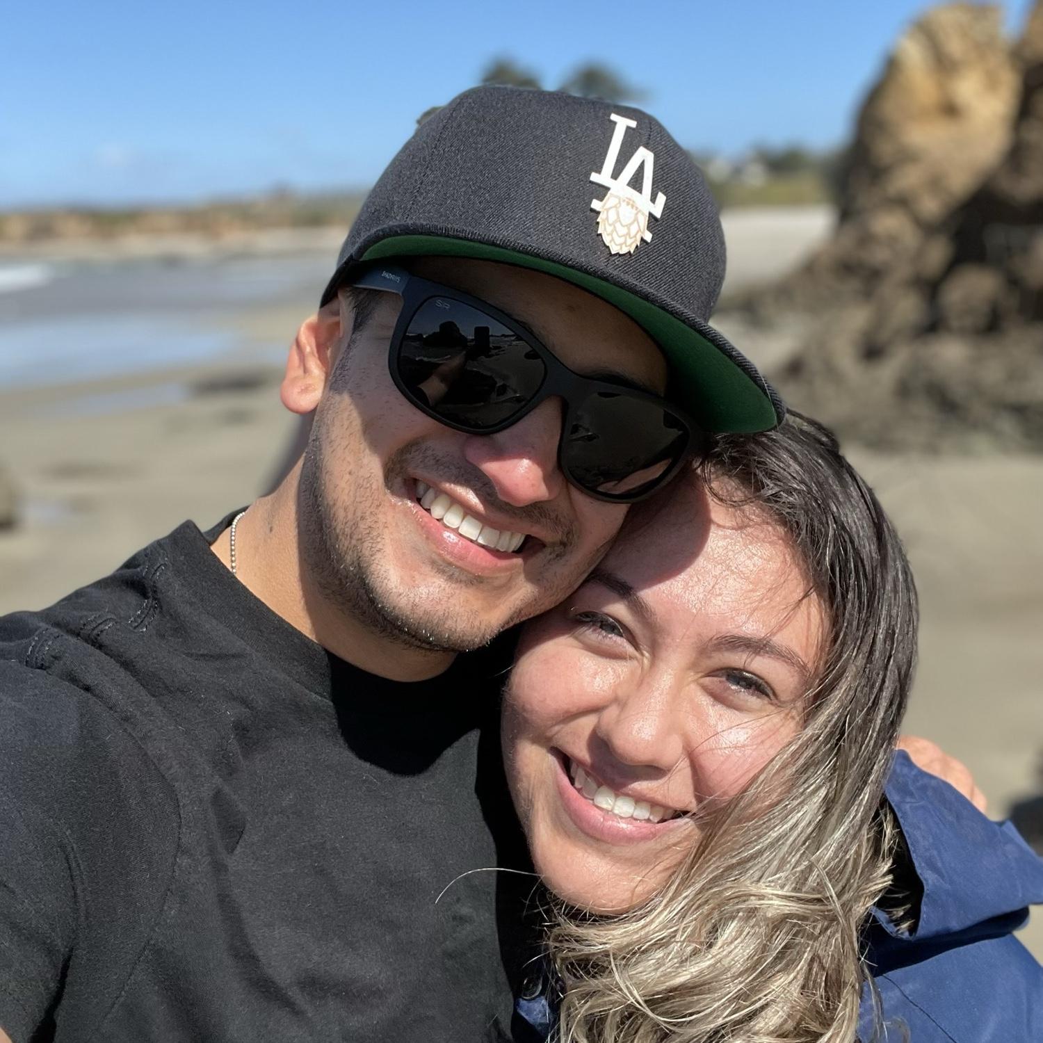 First time at pebble beach in NorCal for a getaway weekend after Kevin came back from Army Basic Combat Training (April 2021).