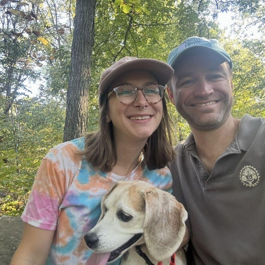 ˗ˋˏ ♡ ˎˊ˗ Us a year before getting engaged (2024) in the same location where Kyler proposed in French Creek State Park ❤︎ Ft. Ollie!