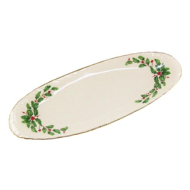 Lenox China HOLIDAY 1/4# Butter Serving Relish Dish Tray USA for Christmas