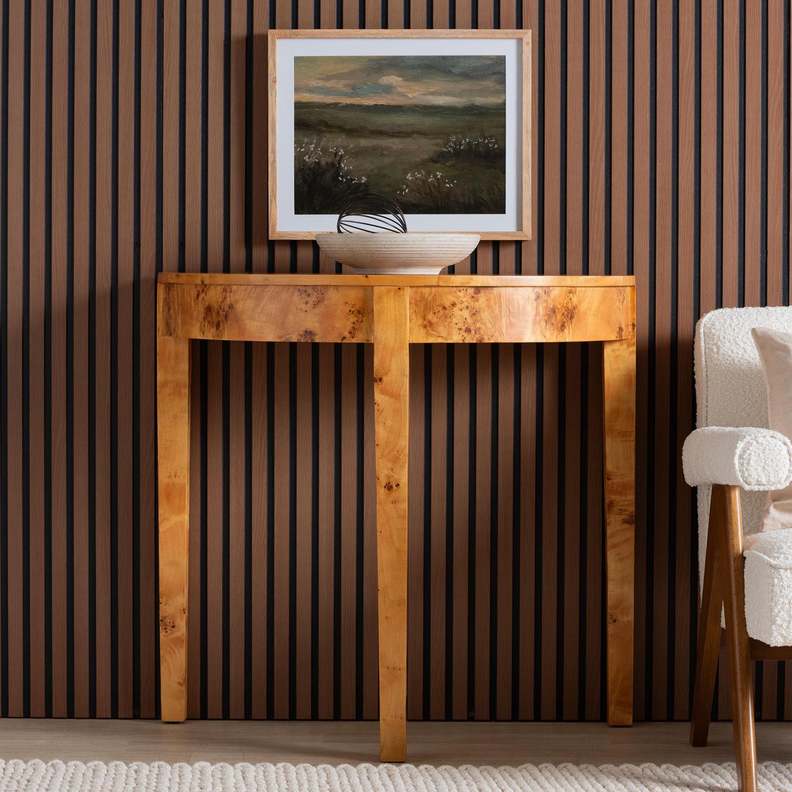 Baxton Studio, Jihan Half-Moon Small Console Table | Zola