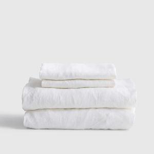 Quince European Linen Sheet Set in Solid White (King)