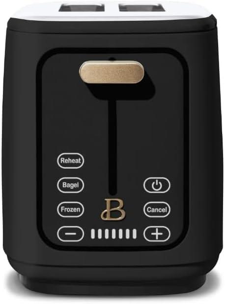 Drew Barrymore Black Sesame 2-Slice Toaster with Touch-Activated Display