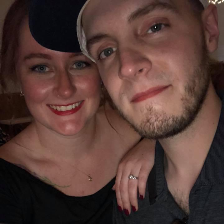 The first photo we took together after we got engaged!