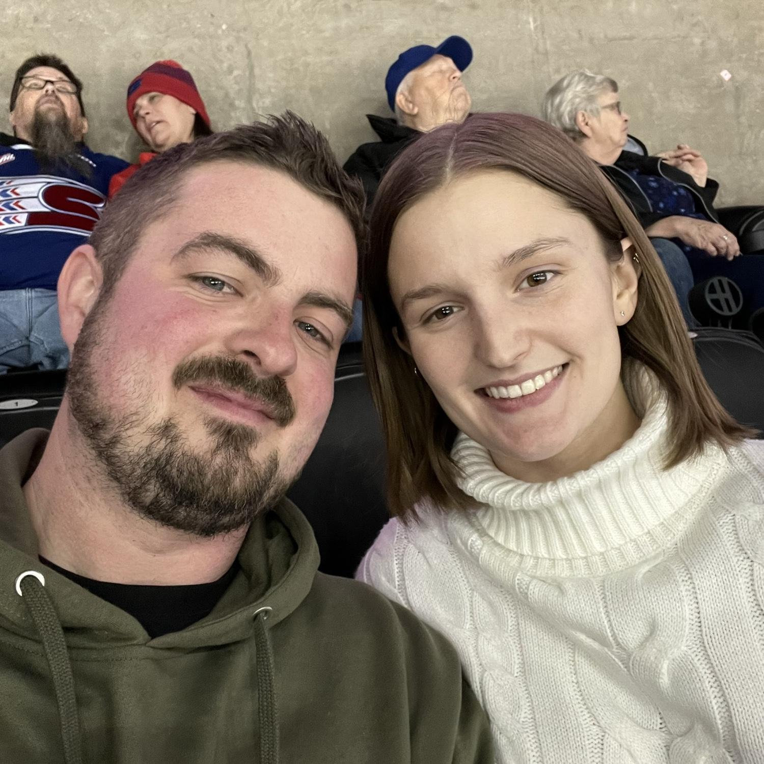First date out. Chiefs hockey game