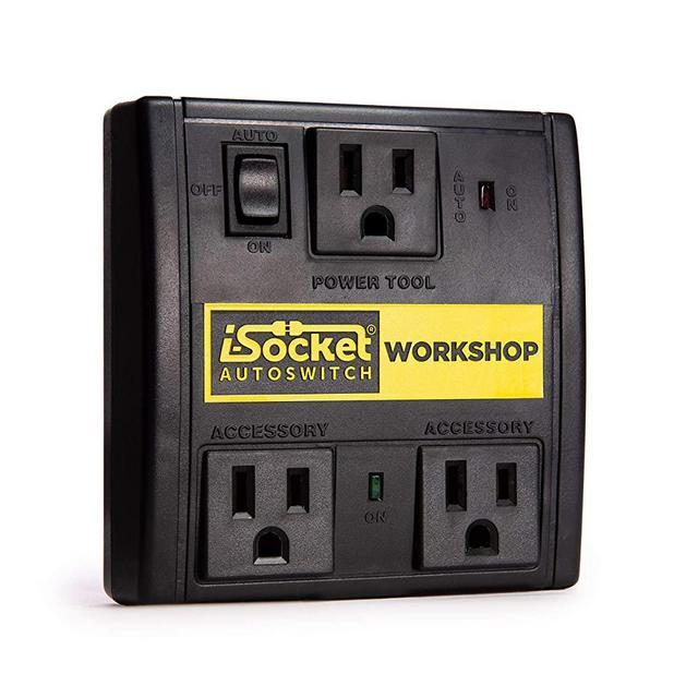 i-Socket Workshop Automated Vacuum Switch - Power Tool Activated Sensor and Automatic Shutoff - Workshop Safety Device - for Contractors and Woodworkers