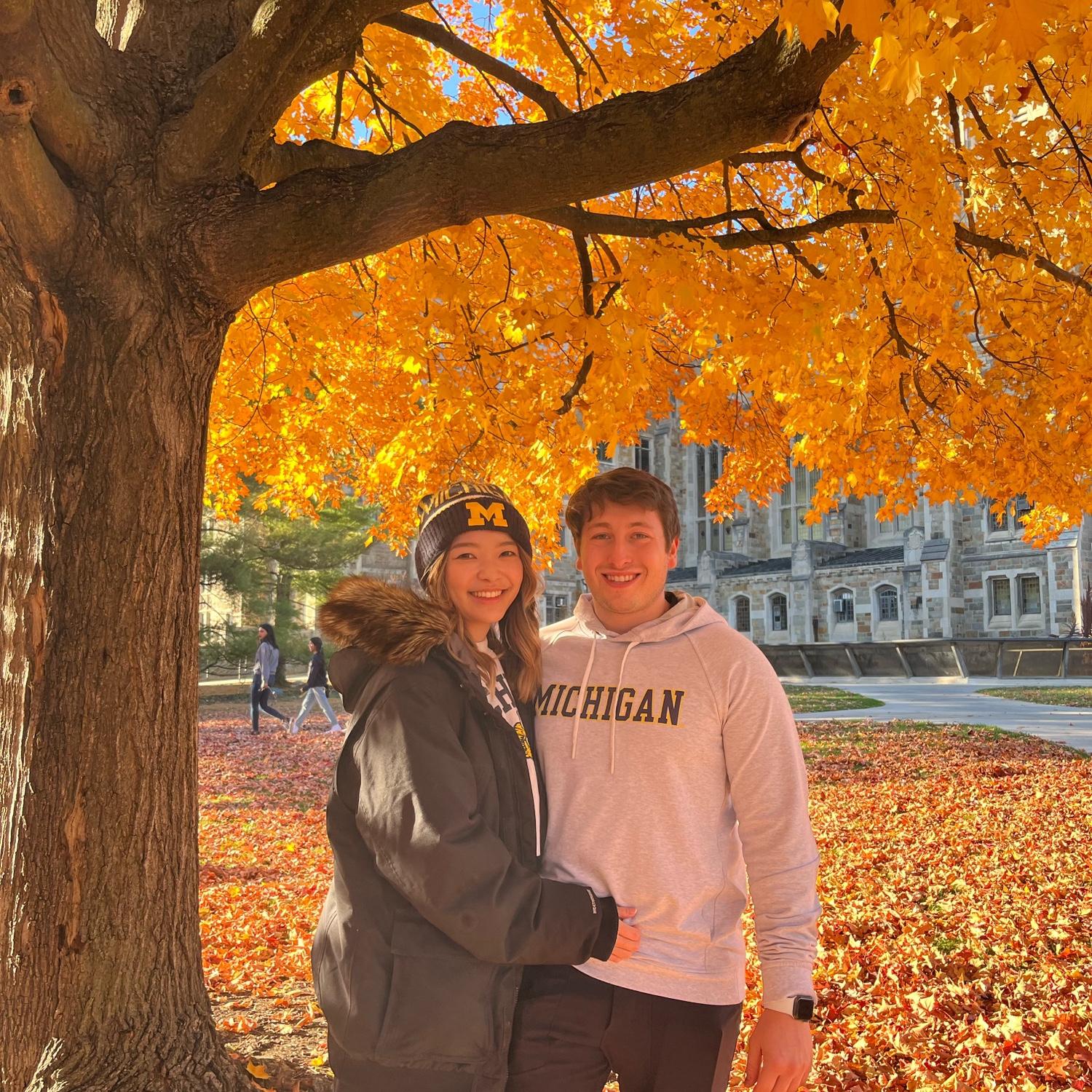 Ruben and Minori’s first football game together after graduating! Of course Michigan beat Michigan State 29-7. Go Blue!
Ruben had to fly right back to Charlotte to do an inventory count. #Deloitte
