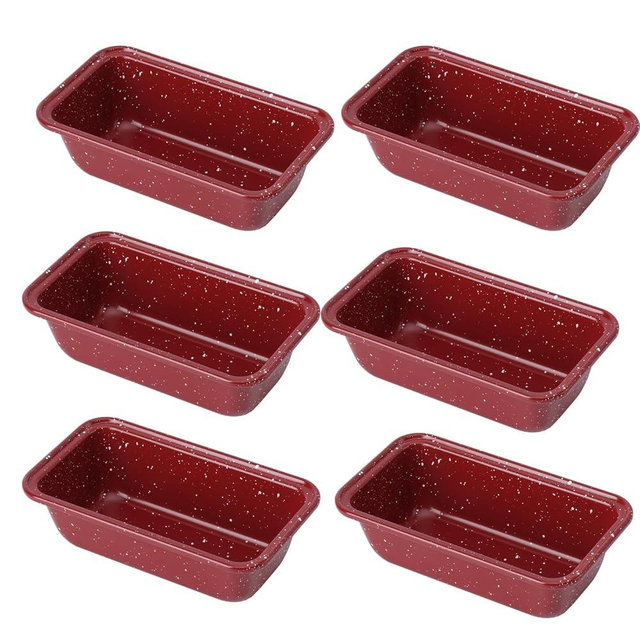 HYTK Small Mini Loaf Pans Nonstick Bread Pans Set for Toast Cute Little Cake Baking Tin 6.1x3.5x1.77 inch (Inner 4.5x1.77 Bottom, 5.3x2.75 Top) Carbon Steel Oven Air Fryer Instant Pot Bakeware 6 Pack