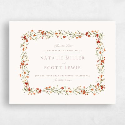 Beige Wedding Save the Date - Mirtillo Landscape
