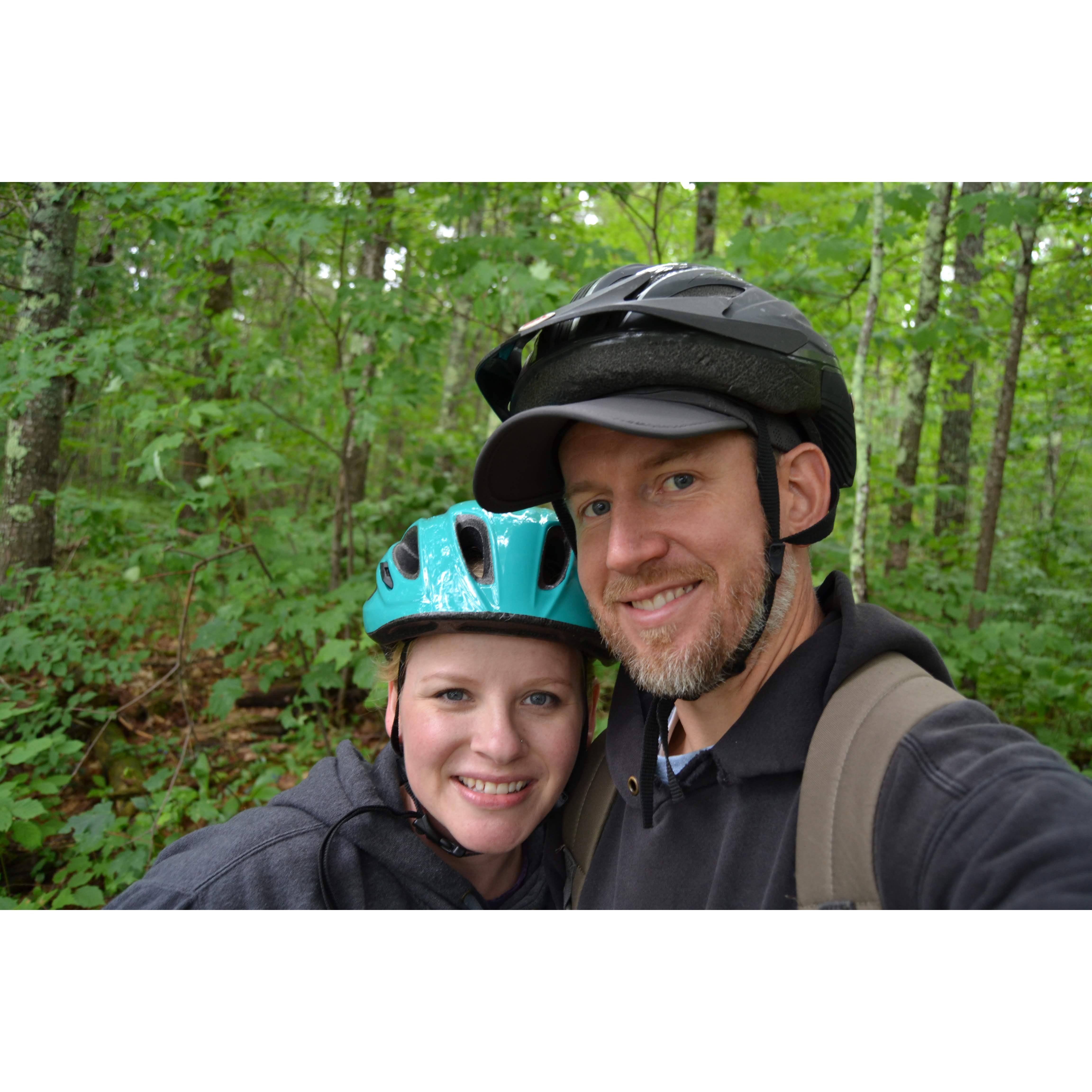 Riding our bikes around Lake Firefly. Wisconsin 2018