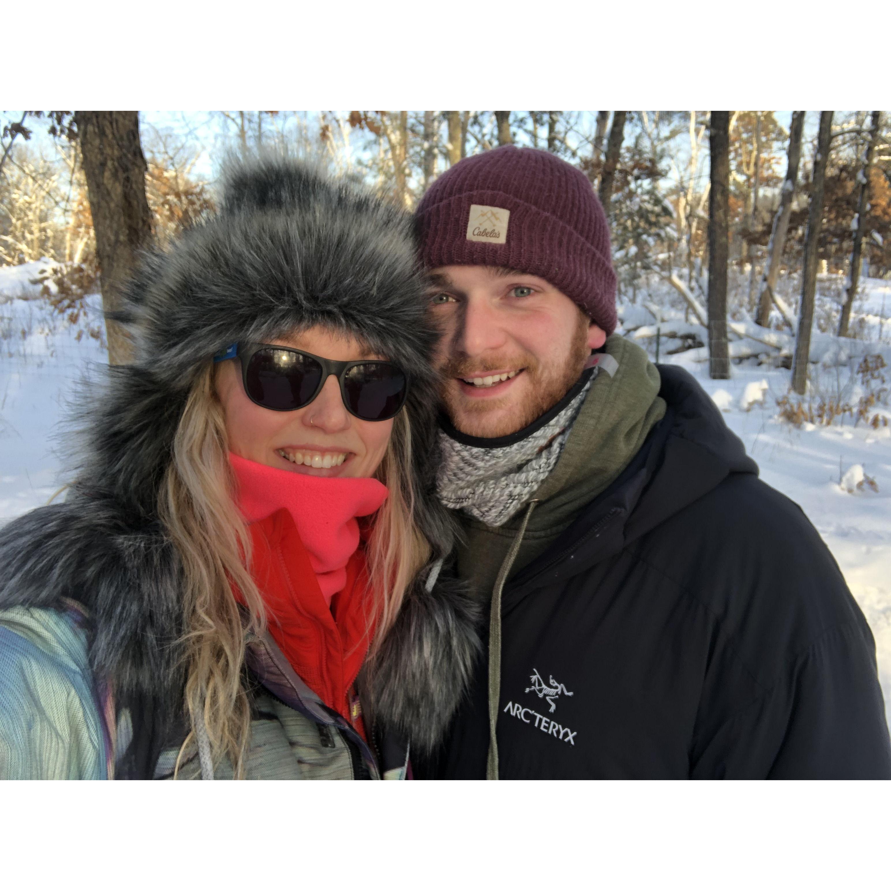 This was New Years 2018 and Alex's first trip up to the family cabin on Ossawinnamakee.