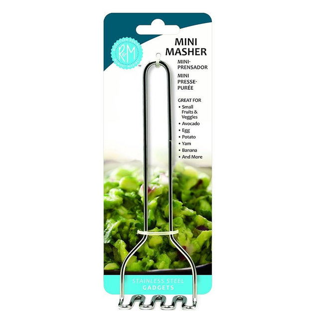 R&M Mini Potato Masher, Mini Egg Masher, Avocado Masher, Stainless Steel, 6 Inches