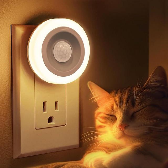 Briignite Motion Sensor Night Light, 𝟐 𝐏𝐚𝐜𝐤, Night Lights Plug into Wall, Auto On/Off Motion Activation Nightlight, Energy-Saving 0.6W LED, Warm White, Ideal for Kids, Bedroom, Bathroom