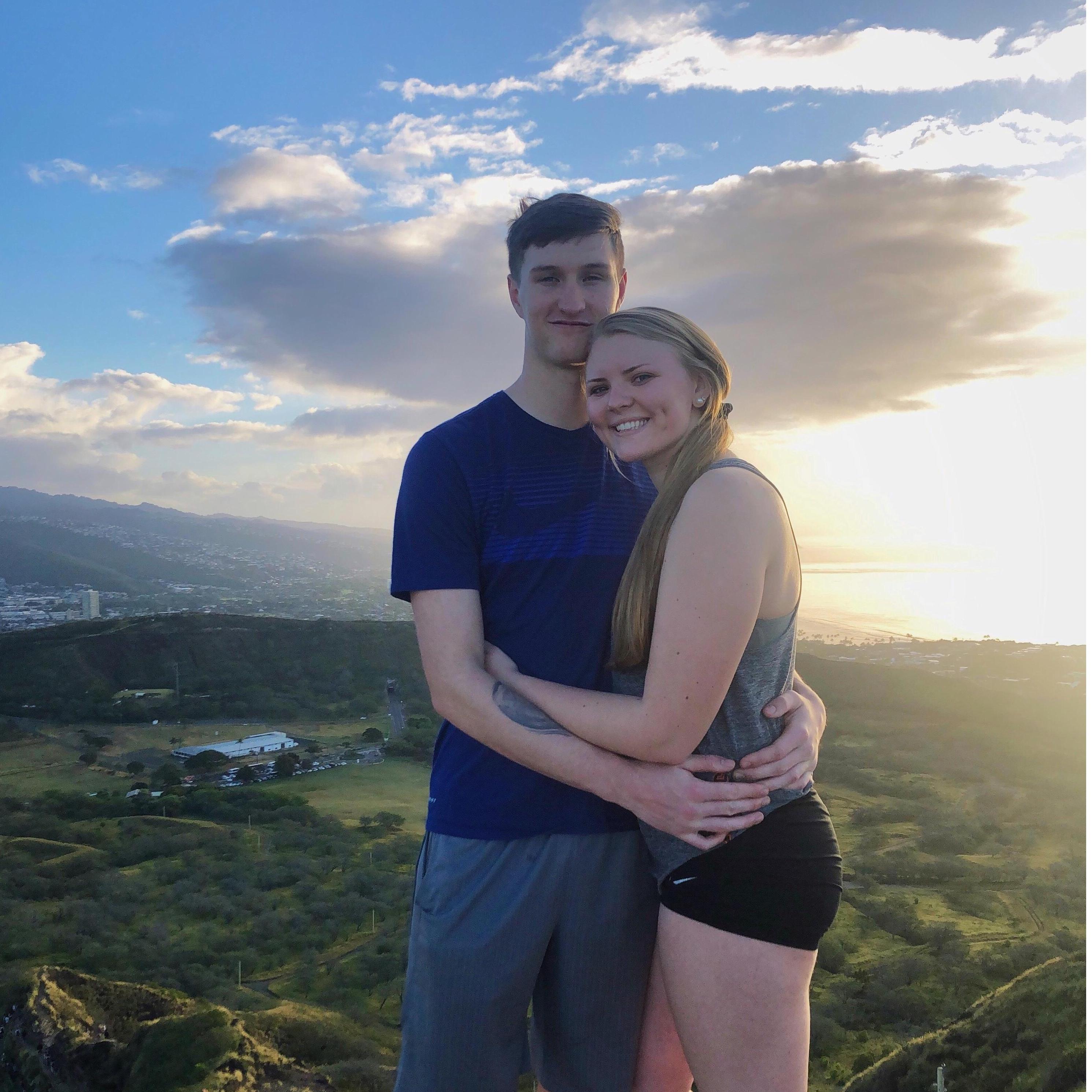 At the top of Diamond Head in Hawaii