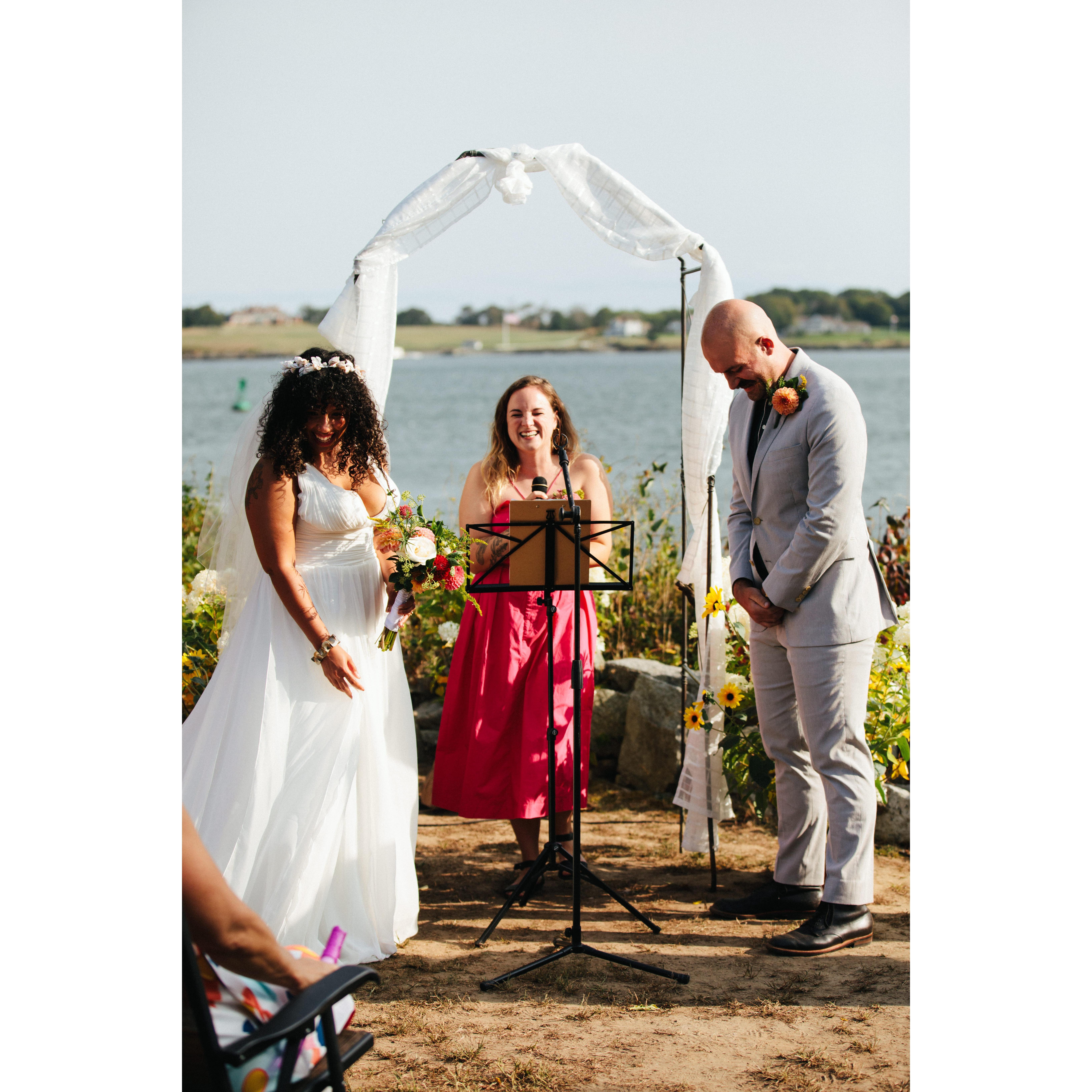 We were married by our best friend, the incomparable, Melody Rabe.