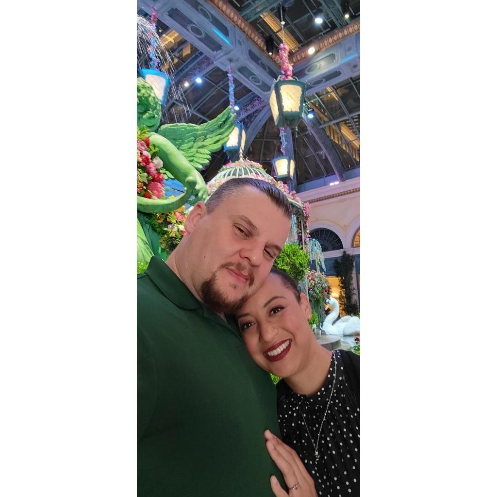 Engagement Photos at Bellagio Flower Conservatory