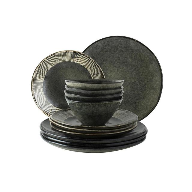 Dutch Rose Amsterdam Solid 12 Piece Dinnerware Set, Service for 4