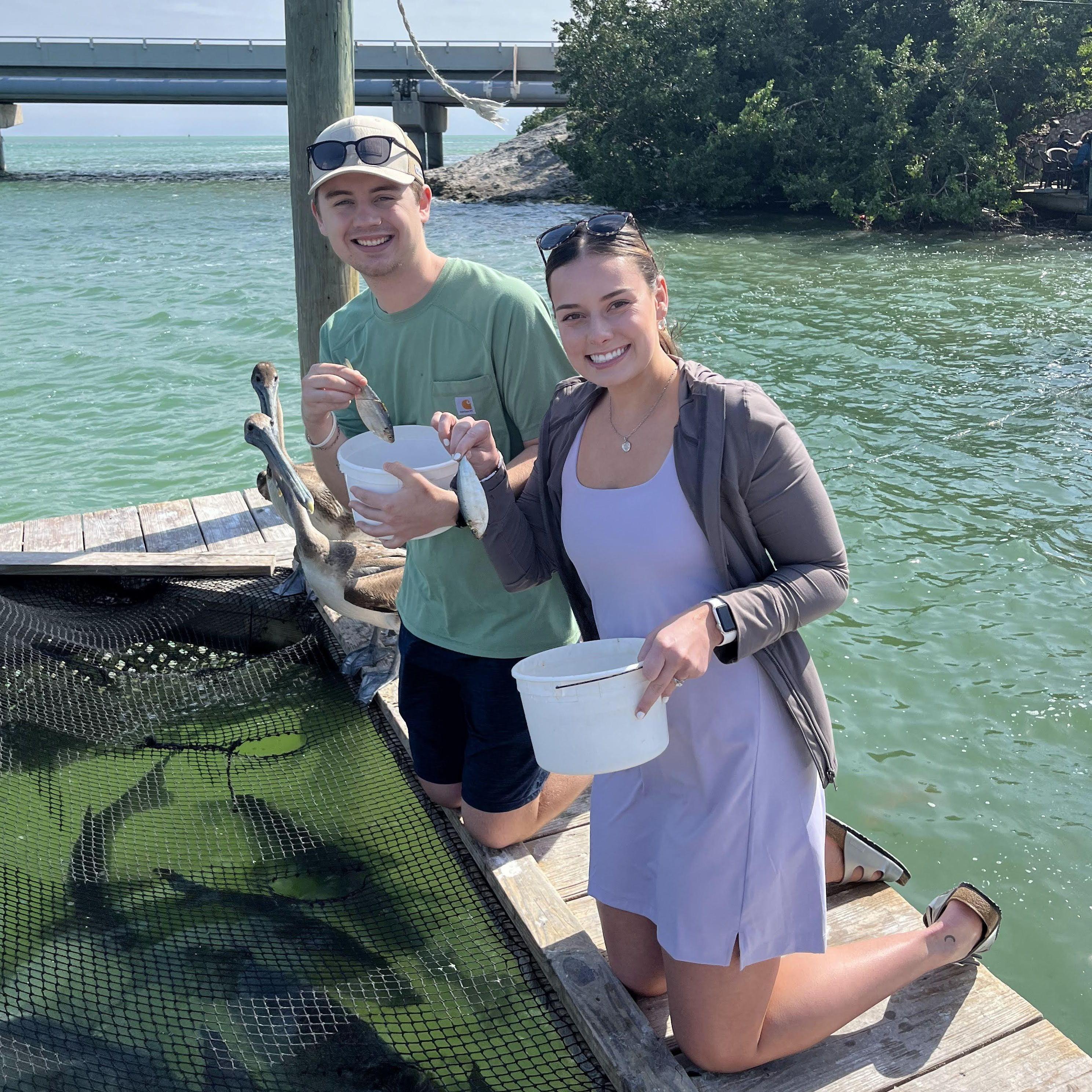 Our trip to Florida, feeding the fish and fighting off the pelicans