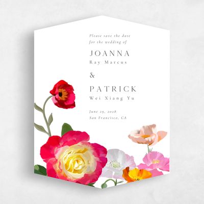 White Diamond Wedding Save the Date - Leora Portrait