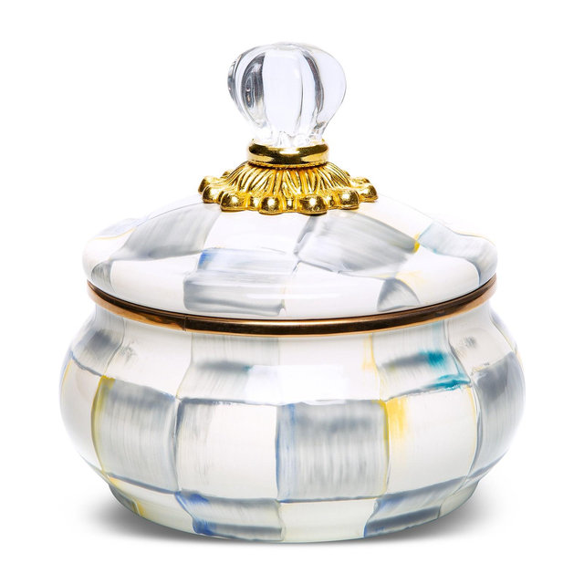 Mackenzie-Childs Sterling Check Squashed Pot