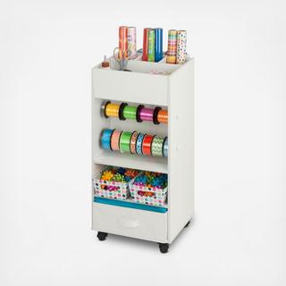 Craft Storage Cart with Fabric Drawer