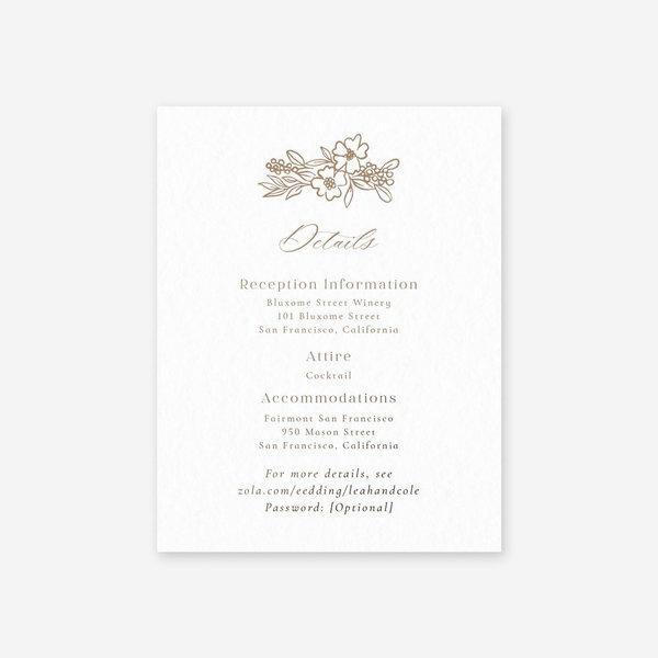 Mira Letterpress | Oatmeal | Zola Wedding Enclosure Cards