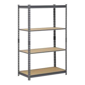 60 in. H x 36 in. W x 18 in. D 4-Shelf Steel Commercial Shelving Unit in Gray
