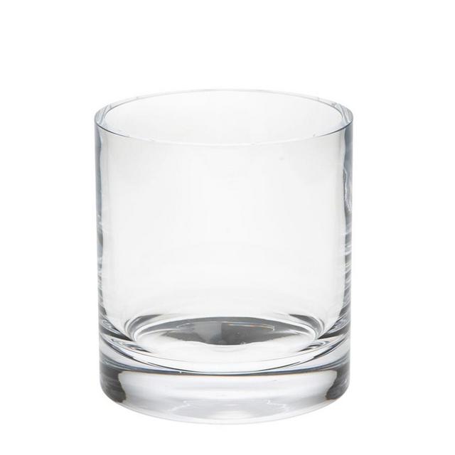 Aegean Clear Glass Short Vase, Medium - 6.5"D x 7"H
