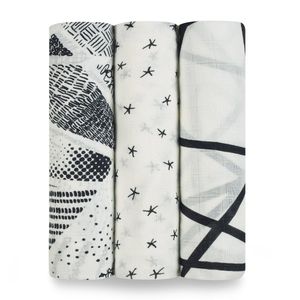 aden + anais Unisex Silky Soft Swaddle 3-Pack Midnight
