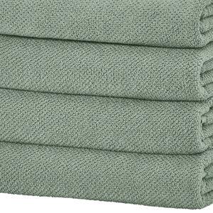Green Bath Towel Set – 100% Cotton 4-Pack 54"x27", Absorbent & Quick-Drying, Soft & Durable