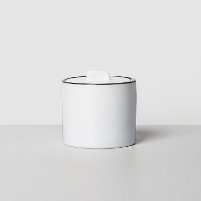 Stoneware Bath Canister White/Black - Hearth & Hand™ with Magnolia