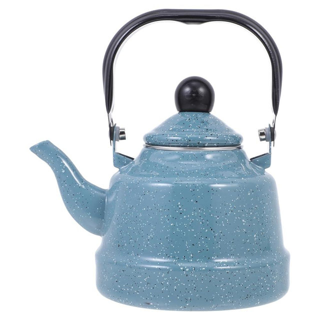 DOITOOL Enamel Tea Kettle Vintage Enamel Teapot 1.1 L Porcelain Tea Kettle Camping Coffee Kettle Stovetop Kettle Hot Water Boiler Pot for Hot Water, Tea Accessories