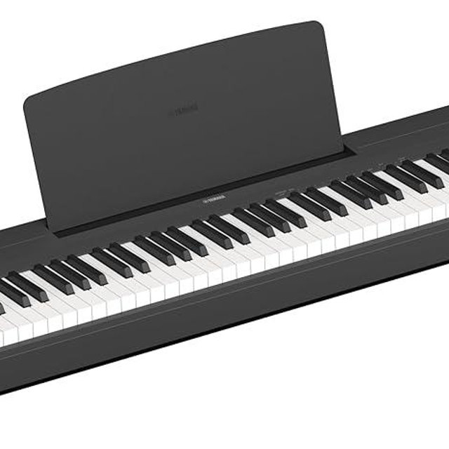 Yamaha 88-Key Digital Piano with Weighted Keys, Compact Design, Bluetooth, Keyboard, Music Rest, Sustain Foot Switch, and Built-in Speakers for Home Practice or Travel P145BT